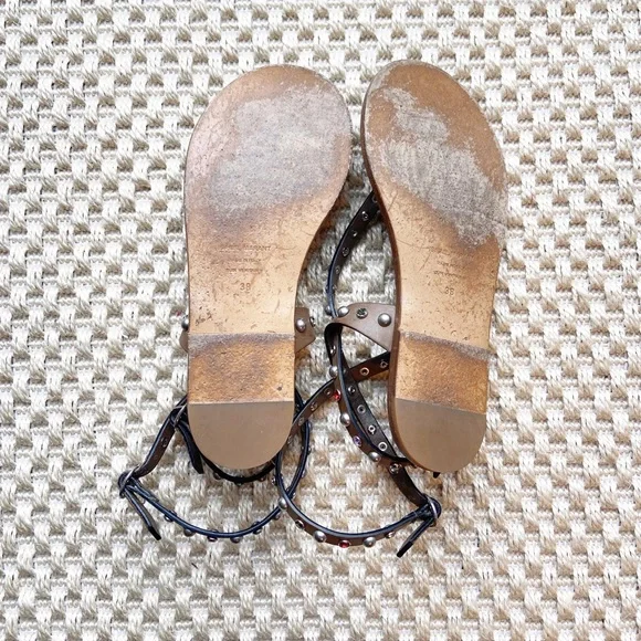 Isabel Marant Audrio Stud Multi-Strap Sandal Tan - Picture 8 of 10